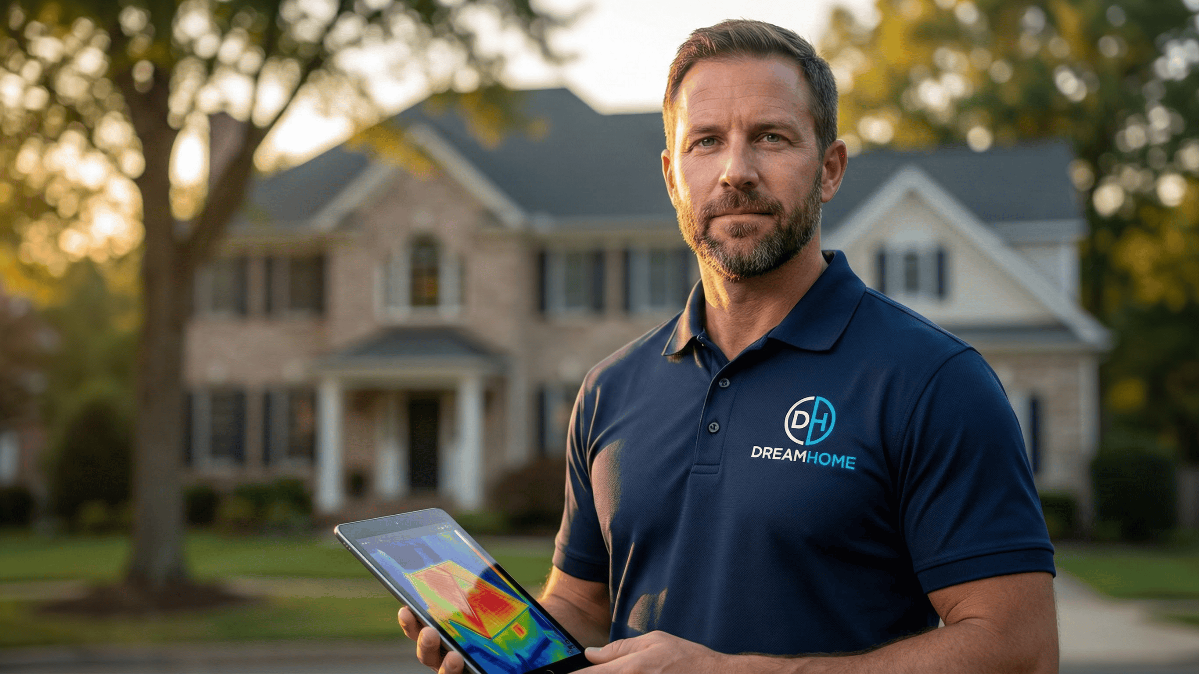 Claude the Cloud, DreamHome's helpful mascot, thinking with arms crossed