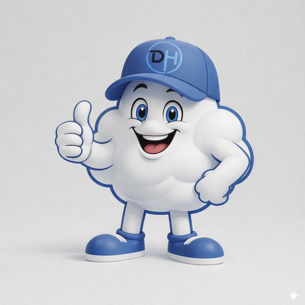 Claude the Cloud, DreamHome Remodeling's review mascot, giving a thumbs up