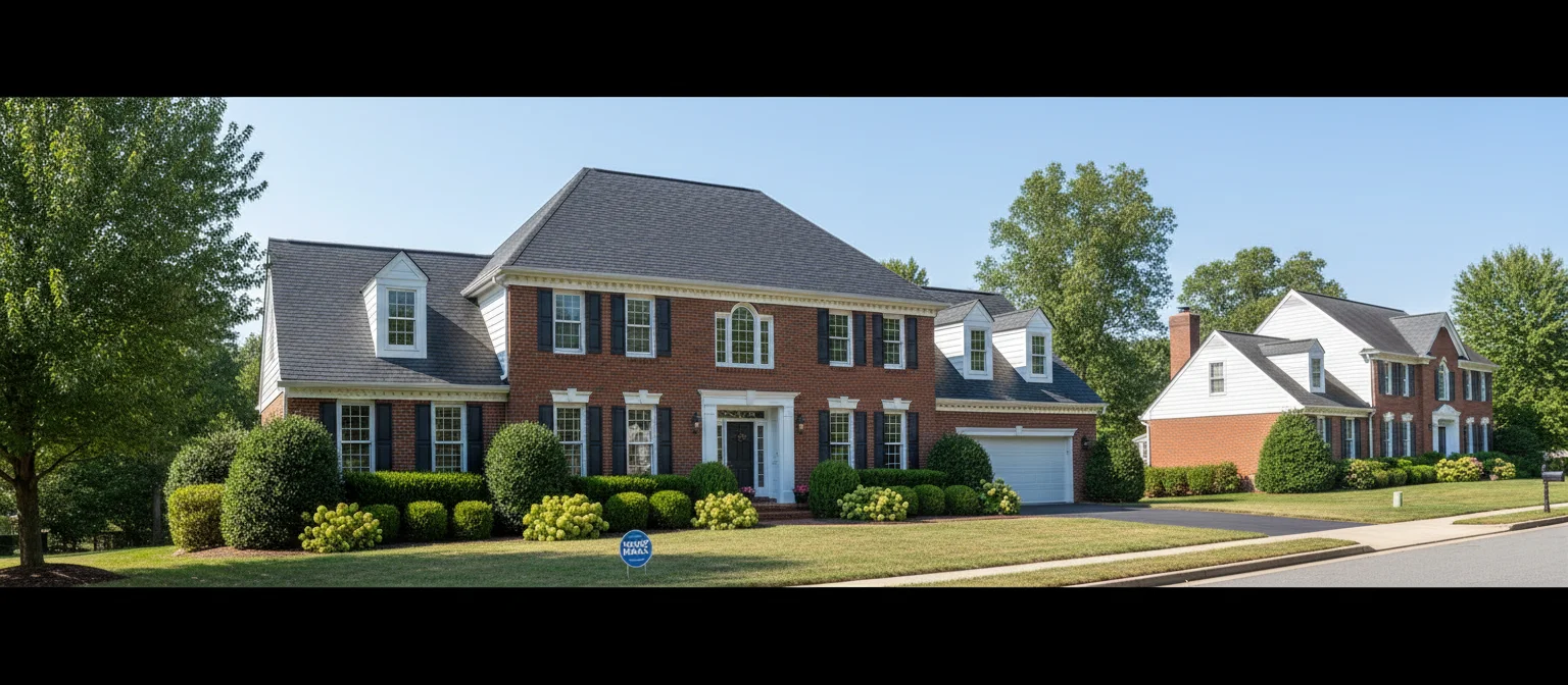 Side-by-side comparison of an aged shingle roof and a freshly replaced asphalt shingle roof